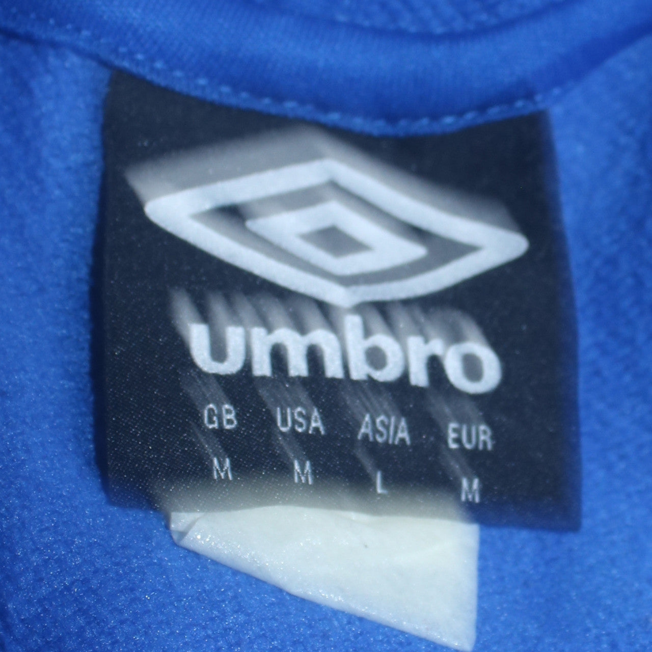 Mens UK Size M Umbro Blue Full Zip Hoodie