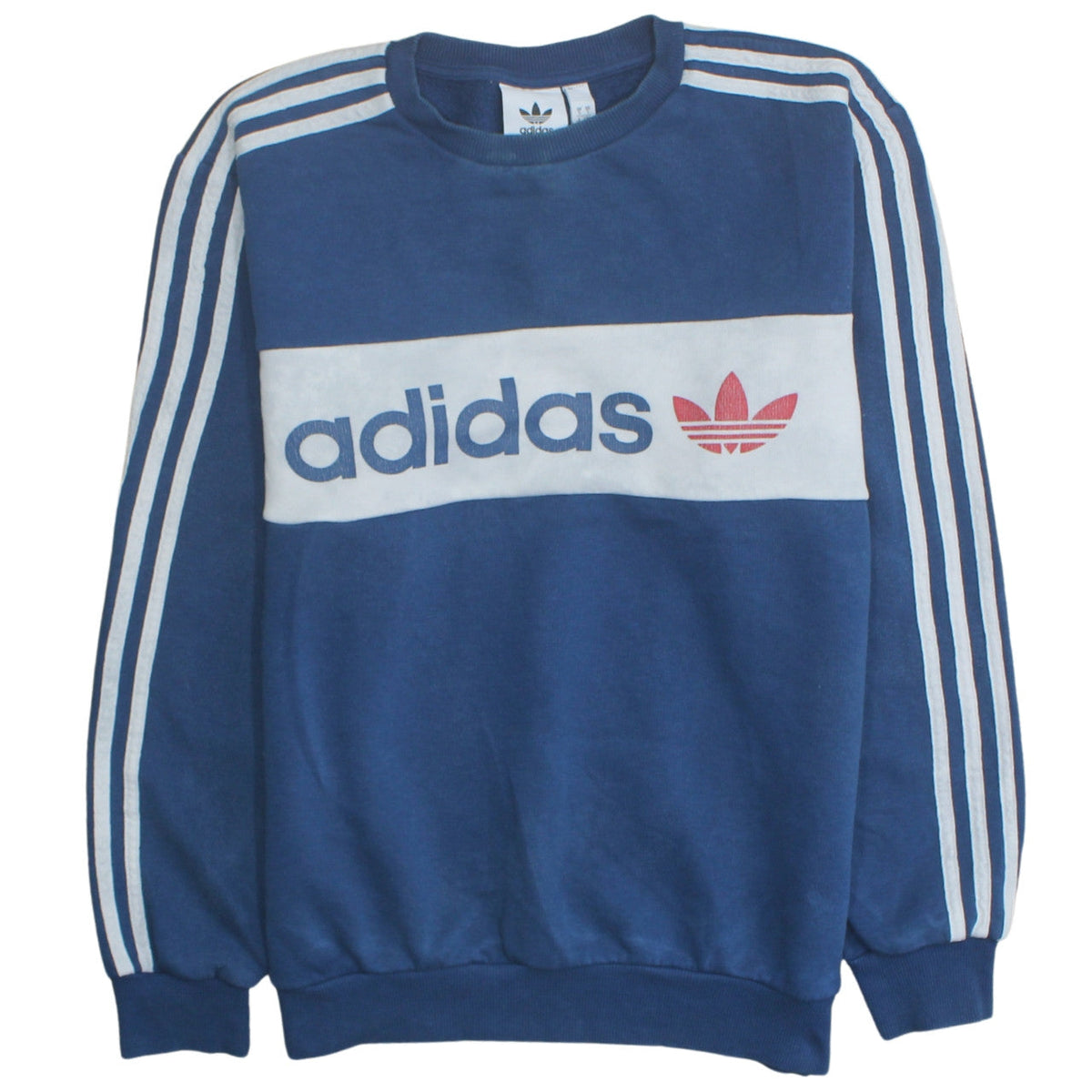 Mens UK Size S adidas Blue Pullover Sweatshirt