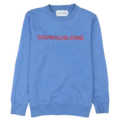 Mens UK Size M Calvin Klein Jeans Blue Pullover Sweatshirt