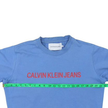 Mens UK Size M Calvin Klein Jeans Blue Pullover Sweatshirt