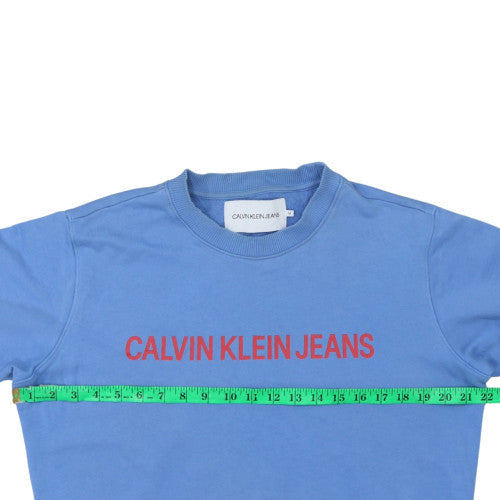 Mens UK Size M Calvin Klein Jeans Blue Pullover Sweatshirt