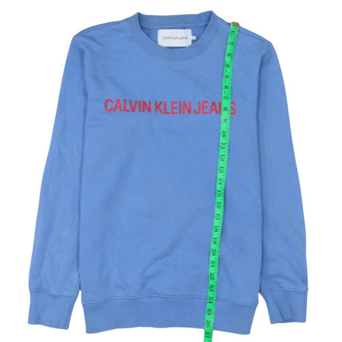 Mens UK Size M Calvin Klein Jeans Blue Pullover Sweatshirt