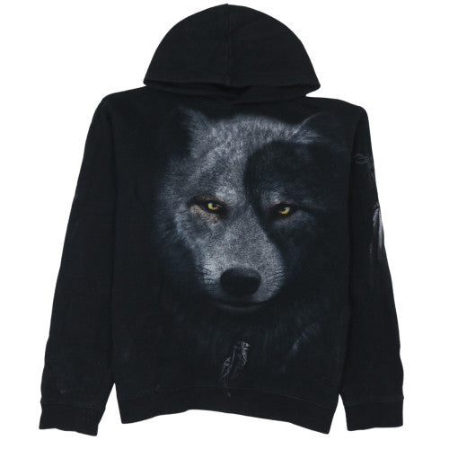 Mens UK Size L Spiral Black Pullover Hoodie