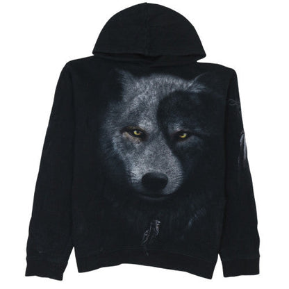 Mens UK Size L Spiral Black Pullover Hoodie