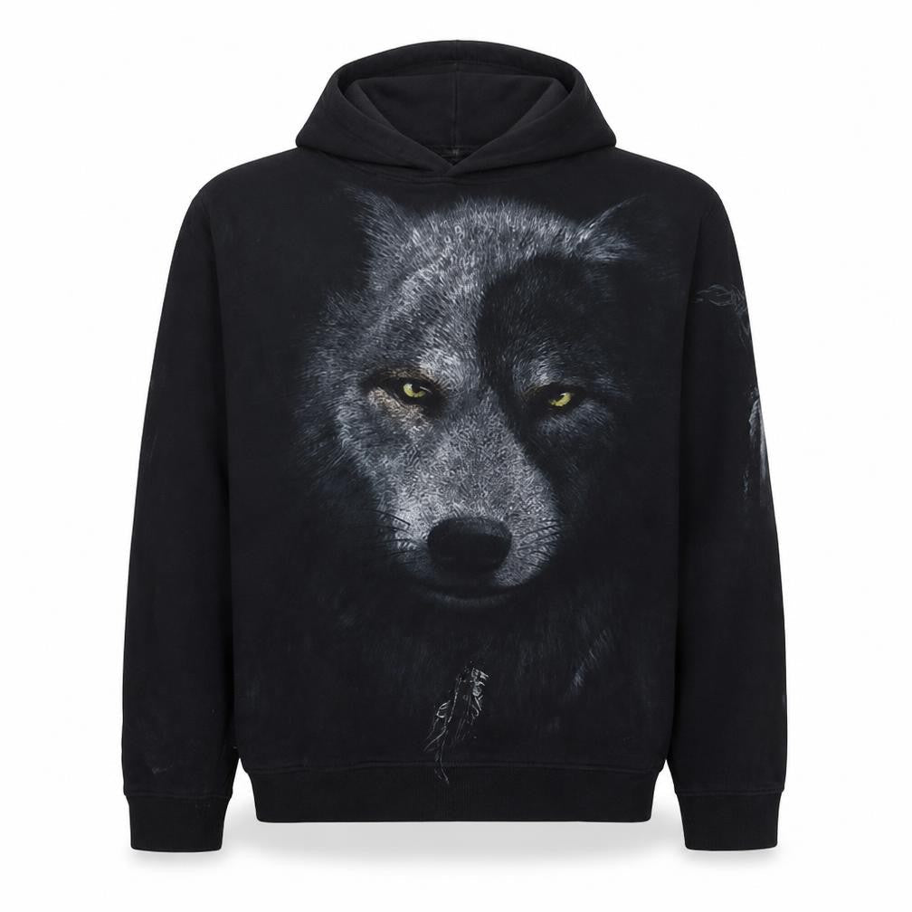 Mens UK Size L Spiral Black Pullover Hoodie