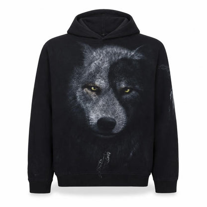 Mens UK Size L Spiral Black Pullover Hoodie