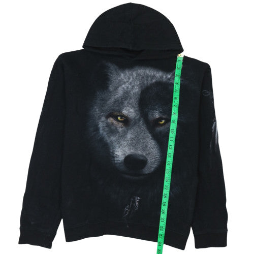 Mens UK Size L Spiral Black Pullover Hoodie