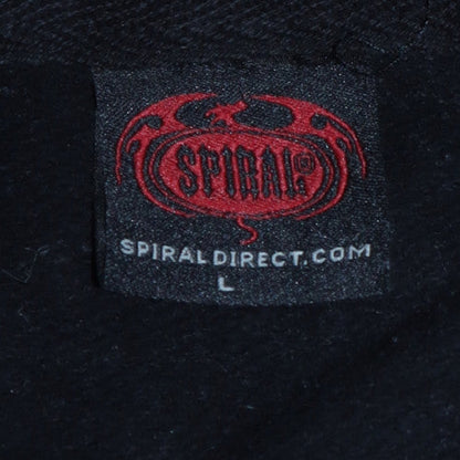 Mens UK Size L Spiral Black Pullover Hoodie
