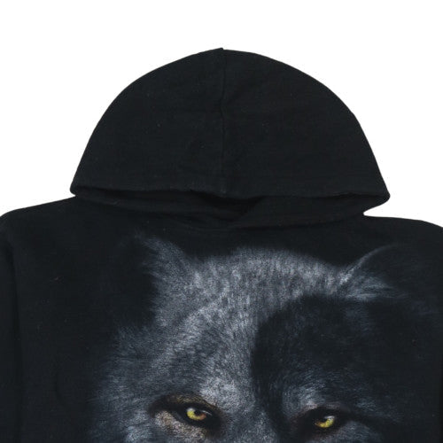 Mens UK Size L Spiral Black Pullover Hoodie