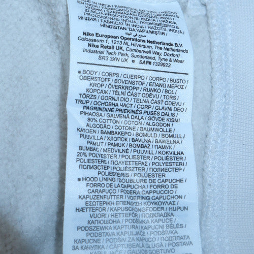 Mens UK Size S Nike White Pullover Hoodie