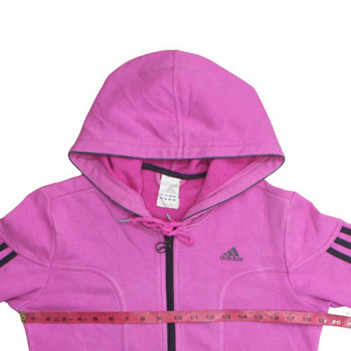 Womens UK Size 12 adidas Pink Full Zip Hoodie