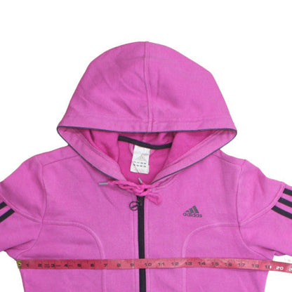 Womens UK Size 12 adidas Pink Full Zip Hoodie