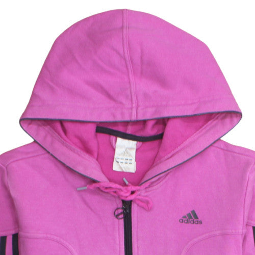 Womens UK Size 12 adidas Pink Full Zip Hoodie