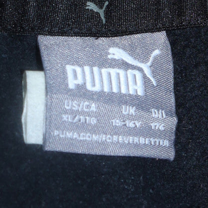 Puma Boys Black Pullover Sweatshirt 15-16 Years Logo Graphic Fleece