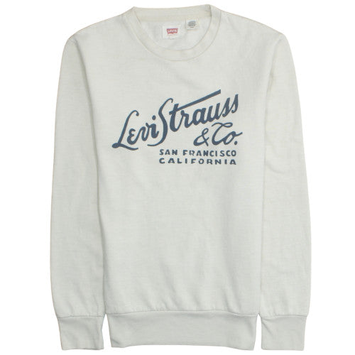 Mens UK Size S Levi's White Pullover Sweatshirt