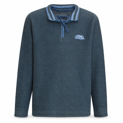 Mens UK Size M Weird Fish Blue Henley Sweatshirt
