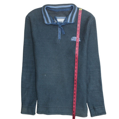 Mens UK Size M Weird Fish Blue Henley Sweatshirt