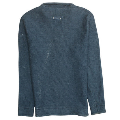 Mens UK Size M Weird Fish Blue Henley Sweatshirt