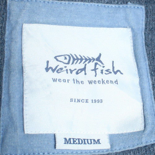 Mens UK Size M Weird Fish Blue Henley Sweatshirt