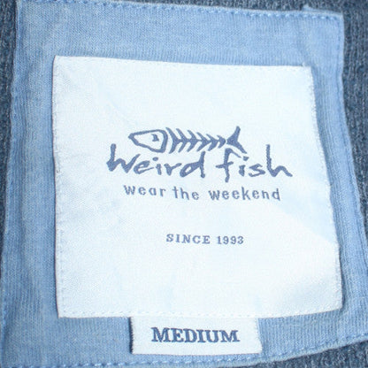 Mens UK Size M Weird Fish Blue Henley Sweatshirt