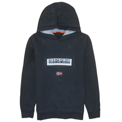 Boys UK Size 10 Years Napapijri Black Pullover Hoodie