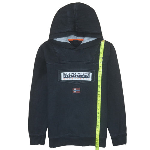 Boys UK Size 10 Years Napapijri Black Pullover Hoodie