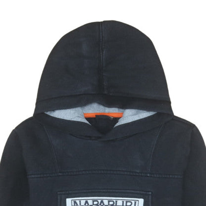 Boys UK Size 10 Years Napapijri Black Pullover Hoodie