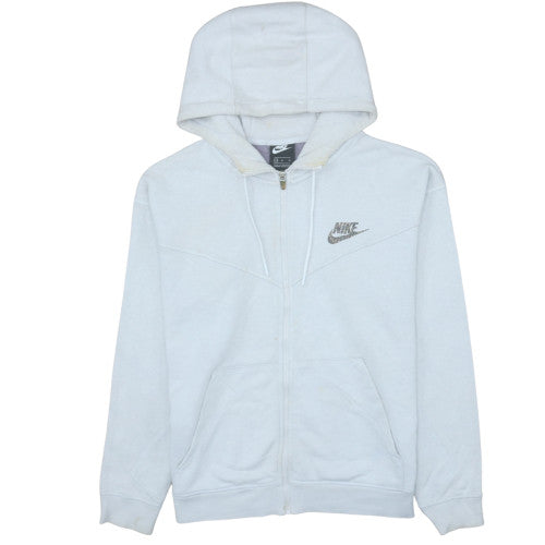 Mens UK Size M Nike White Full Zip Hoodie