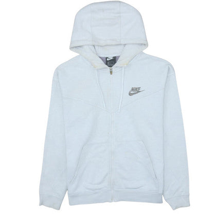 Mens UK Size M Nike White Full Zip Hoodie