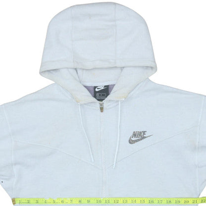 Mens UK Size M Nike White Full Zip Hoodie