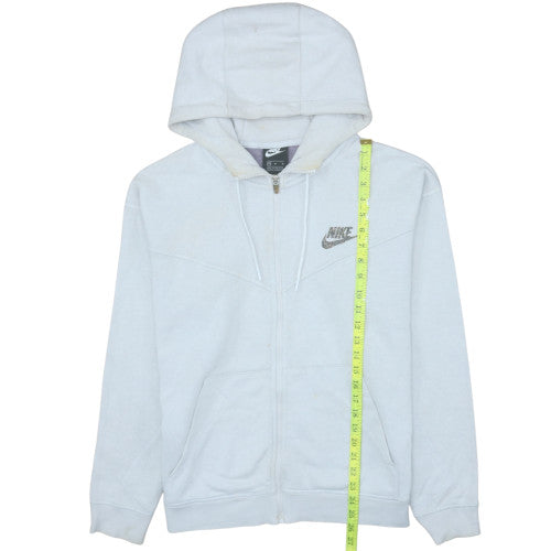 Mens UK Size M Nike White Full Zip Hoodie