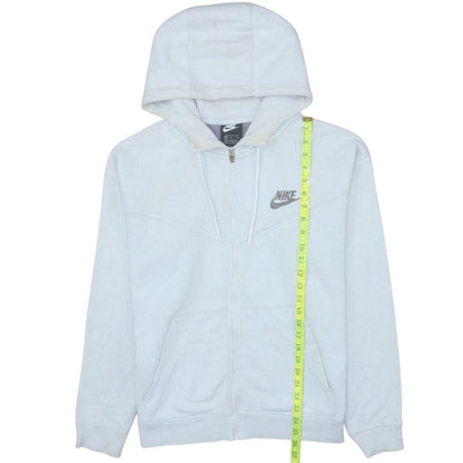 Mens UK Size M Nike White Full Zip Hoodie