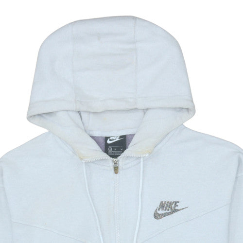 Mens UK Size M Nike White Full Zip Hoodie