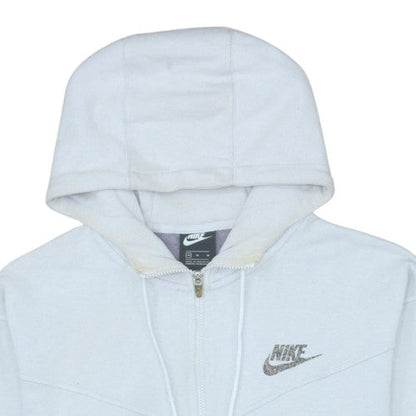 Mens UK Size M Nike White Full Zip Hoodie