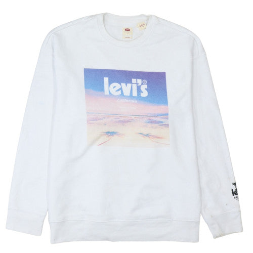 Womens UK Size L Levi's White Pullover Sweatshirt