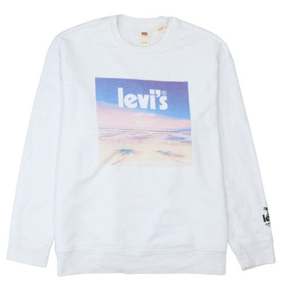 Womens UK Size L Levi's White Pullover Sweatshirt