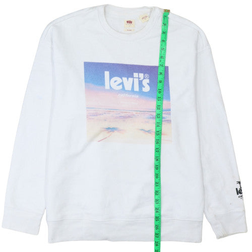 Womens UK Size L Levi's White Pullover Sweatshirt
