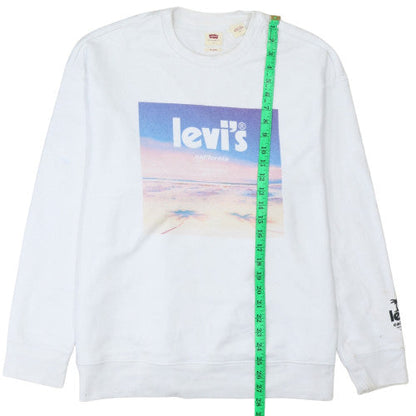 Womens UK Size L Levi's White Pullover Sweatshirt