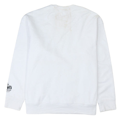 Womens UK Size L Levi's White Pullover Sweatshirt