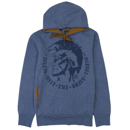 Mens UK Size L Diesel Blue Pullover Hoodie