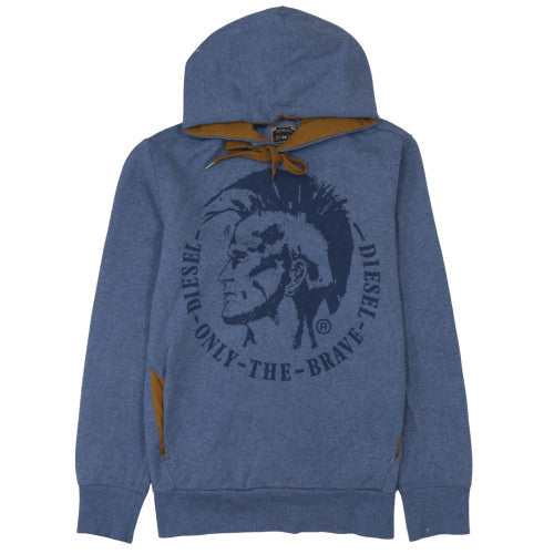 Mens UK Size L Diesel Blue Pullover Hoodie