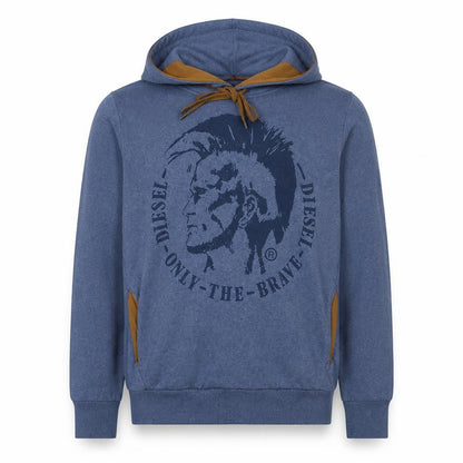 Mens UK Size L Diesel Blue Pullover Hoodie