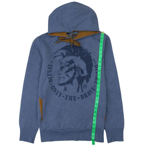 Mens UK Size L Diesel Blue Pullover Hoodie