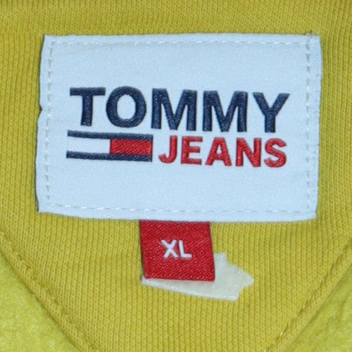 Mens UK Size XL Tommy Jeans Yellow Pullover Hoodie