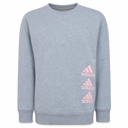 Adidas Girls Grey Crew Neck Pullover Sweatshirt Size 13-14 Years