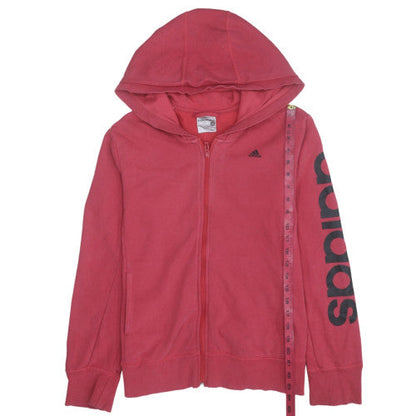 Womens UK Size 10 adidas Red Full Zip Hoodie