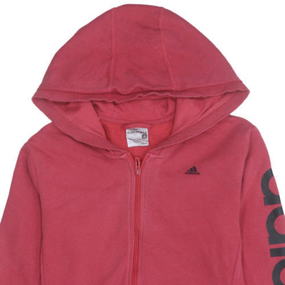 Womens UK Size 10 adidas Red Full Zip Hoodie
