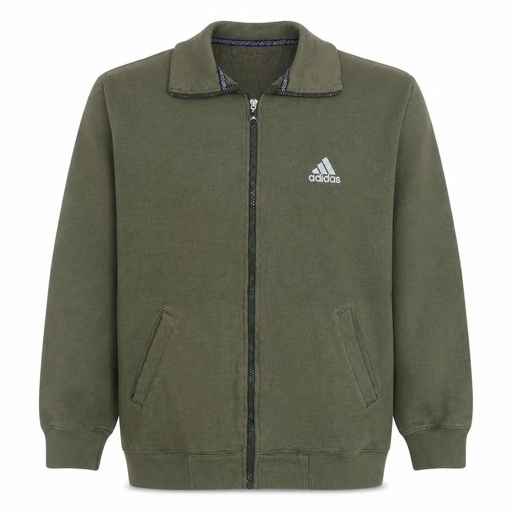 Adidas Men's Green Full Zip Track Jacket Size M Fleece Lined