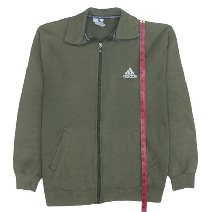 Adidas Men's Green Full Zip Track Jacket Size M Fleece Lined