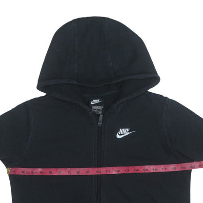 Nike Boys Black Full Zip Hoodie XL 158-170cm Fleece Lined Sweatshirt